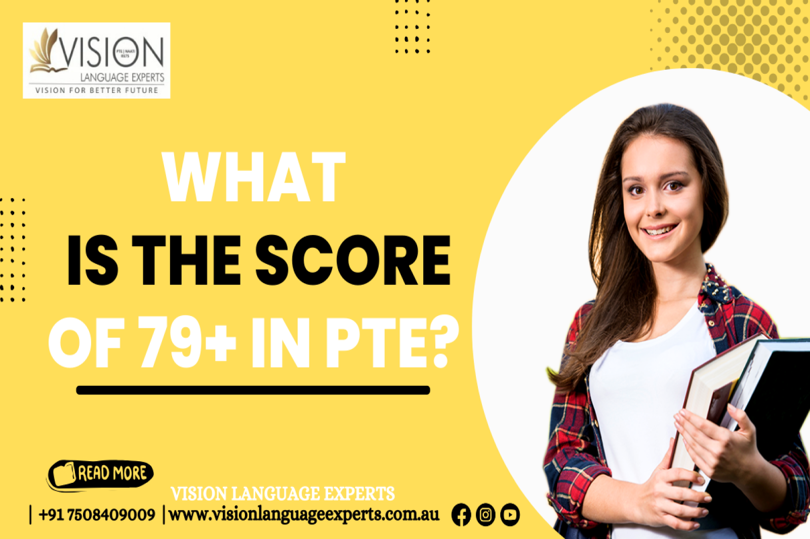 What is the score of 79 plus in PTE?